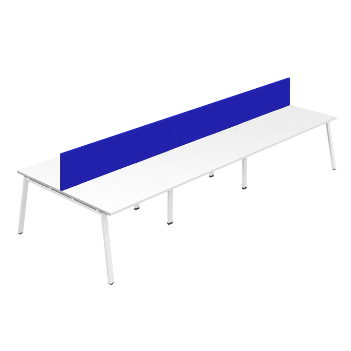 Synergy 6P Bench Desk|A-Frame|Royal Blue Screen