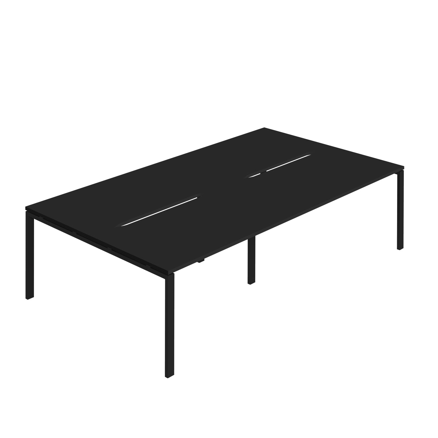 Synergy|4P Bench Desk|Cut Out|Goal Post|1400X800|Black-Black