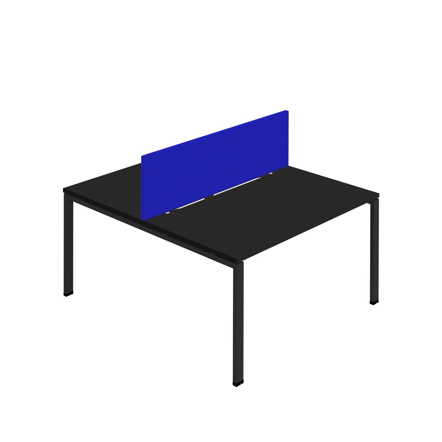 Synergy|2P Bench Desk|Cut Out|Goal Post|1400X800|Black-Black|Royal Blue Screen