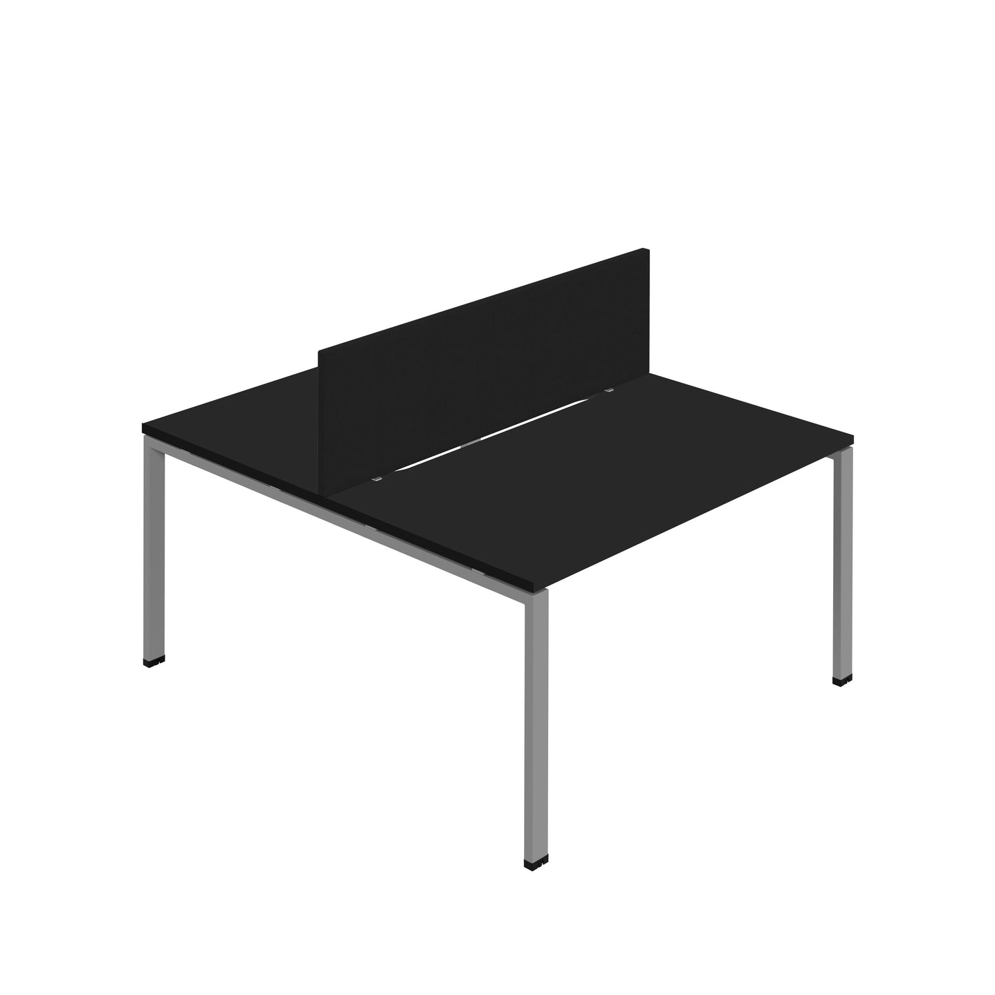 Synergy|2P Bench Desk|Cut Out|Goal Post|1400X800|Black-Silver|Black Screen