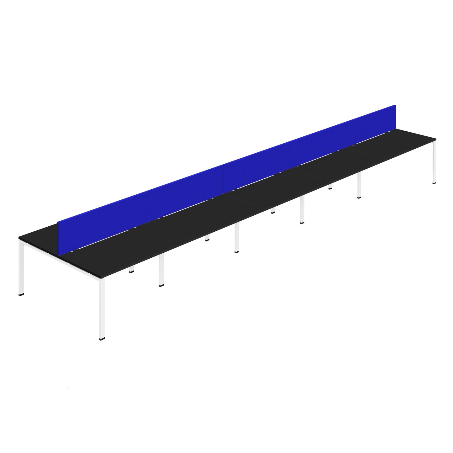 Synergy|10P Bench Desk|Cut Out|Goal Post|1400x800|Black-White-Royal Blue Screen