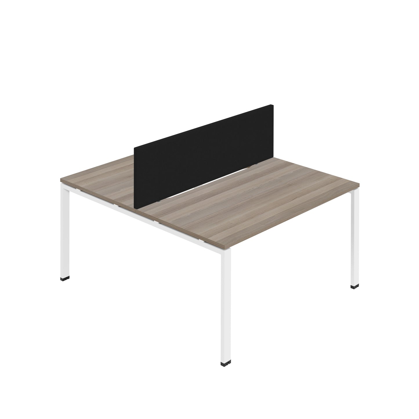 Synergy|2P Bench Desk|Cut Out|Goal Post|1400X800|Grey Oak-White|Black Screen