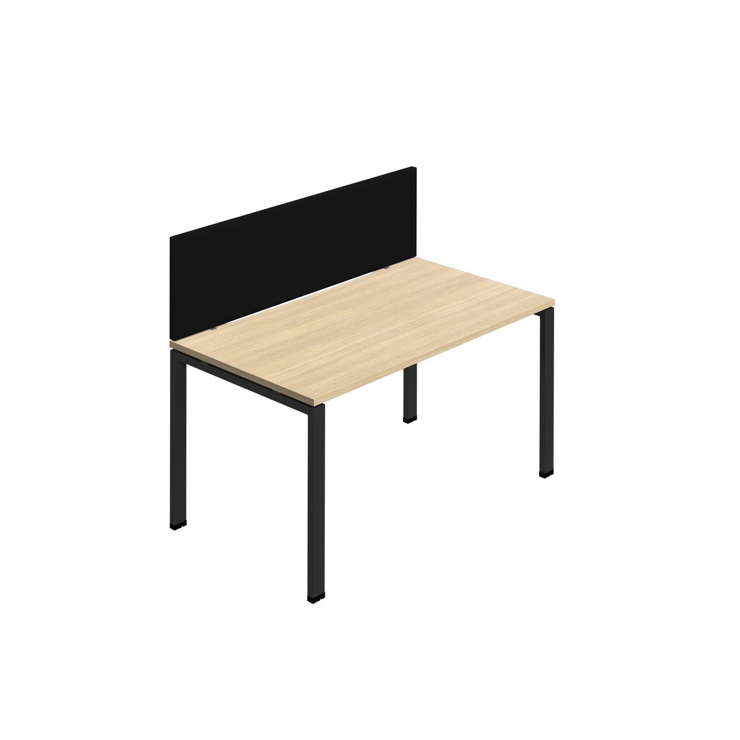 Synergy|1SP Bench Desk|Cut Out|Goal Post|1400X800|Nova Oak-Black|Black Screen