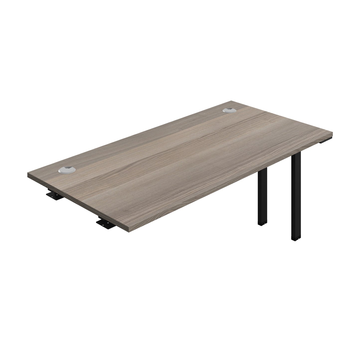 Synergy|1P Bench Extension|Cable Ports|1600X700|Grey Oak-Black