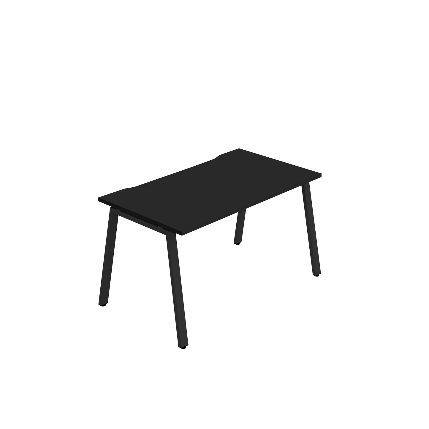 Synergy|1P Bench Desk|Cut Out|A-Frame|1600X800|Black-Black
