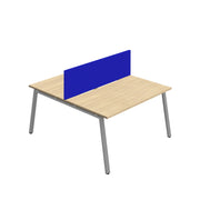 Synergy 2P Bench Desk|A-Frame|Royal Blue Screen