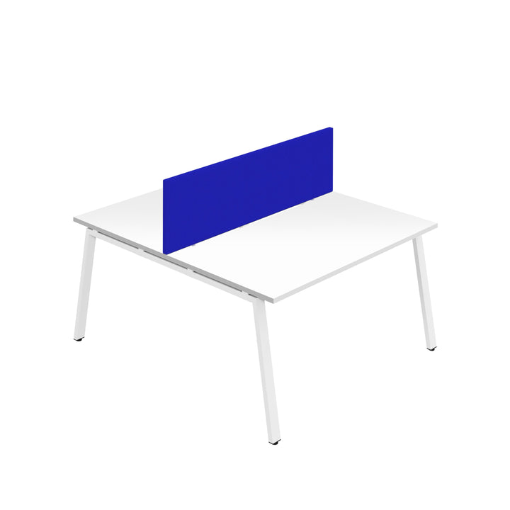 Synergy 2P Bench Desk|A-Frame|Royal Blue Screen