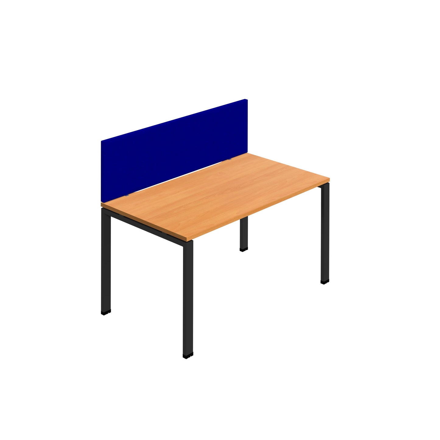 Synergy|1SP Bench Desk|Cut Out|A-Frame|1600X800|White-White|Royal Blue Screen