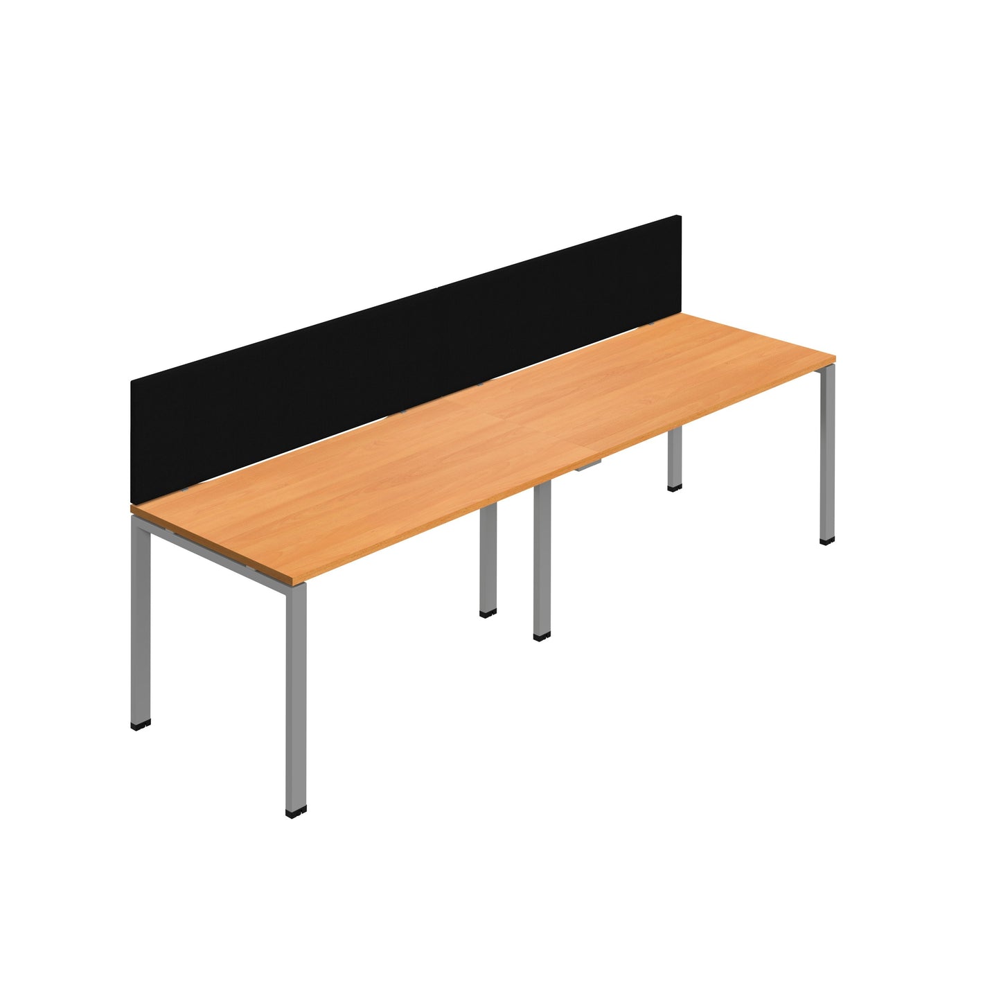 Synergy|2SP Bench Desk|Cut Out|Goal Post|1600X800|Beech-Silver|Black Screen