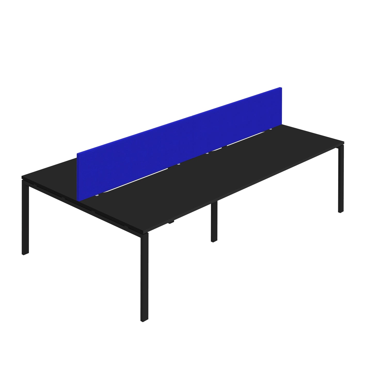 Synergy|4P Bench Desk|Cut Out|Goalpost|1600X800|Black-Black|Royal Blue Screen