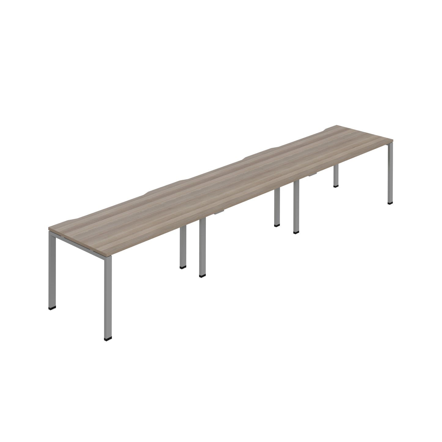 Synergy|3SP Bench Desk|Cut Out|Goalpost|1400X800|Grey Oak-Silver