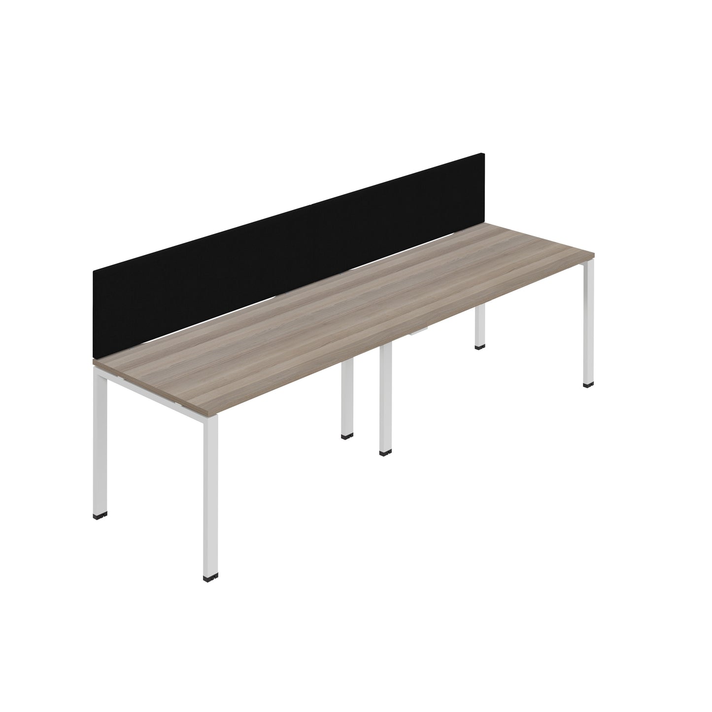 Synergy|2SP Bench Desk|Cut Out|Goal Post|1600X800|Grey Oak-White|Black Screen