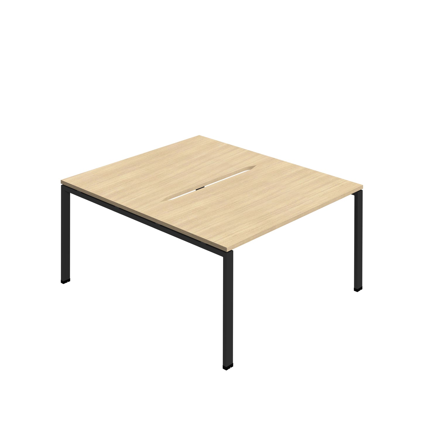 Synergy|2P Bench Desk|Cut Out|Goal Post|1600X800|Nova Oak-Black
