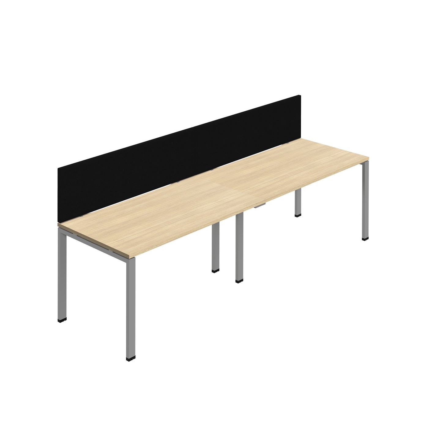 Synergy|2SP Bench Desk|Cut Out|Goal Post|1600X800|Nova Oak-Silver|Black Screen