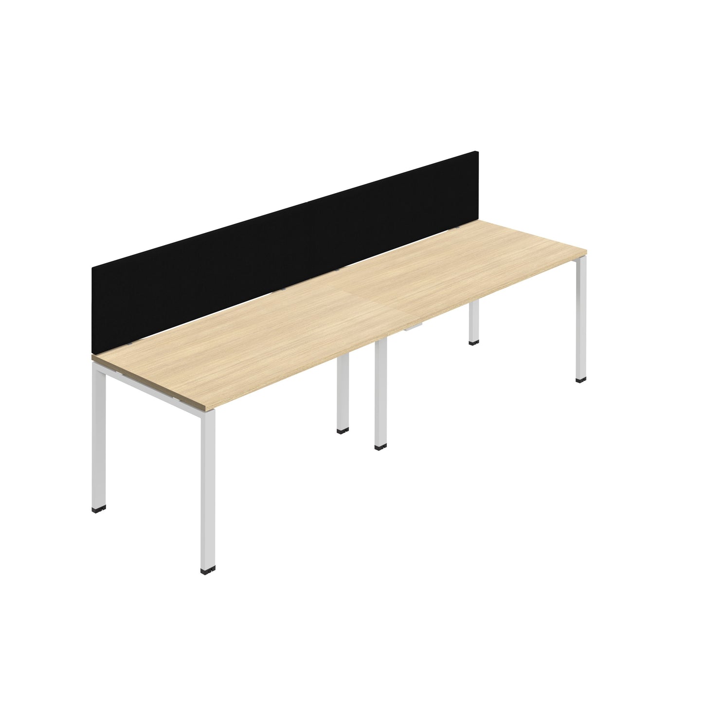 Synergy|2SP Bench Desk|Cut Out|Goal Post|1600X800|Nova Oak-White|Black Screen