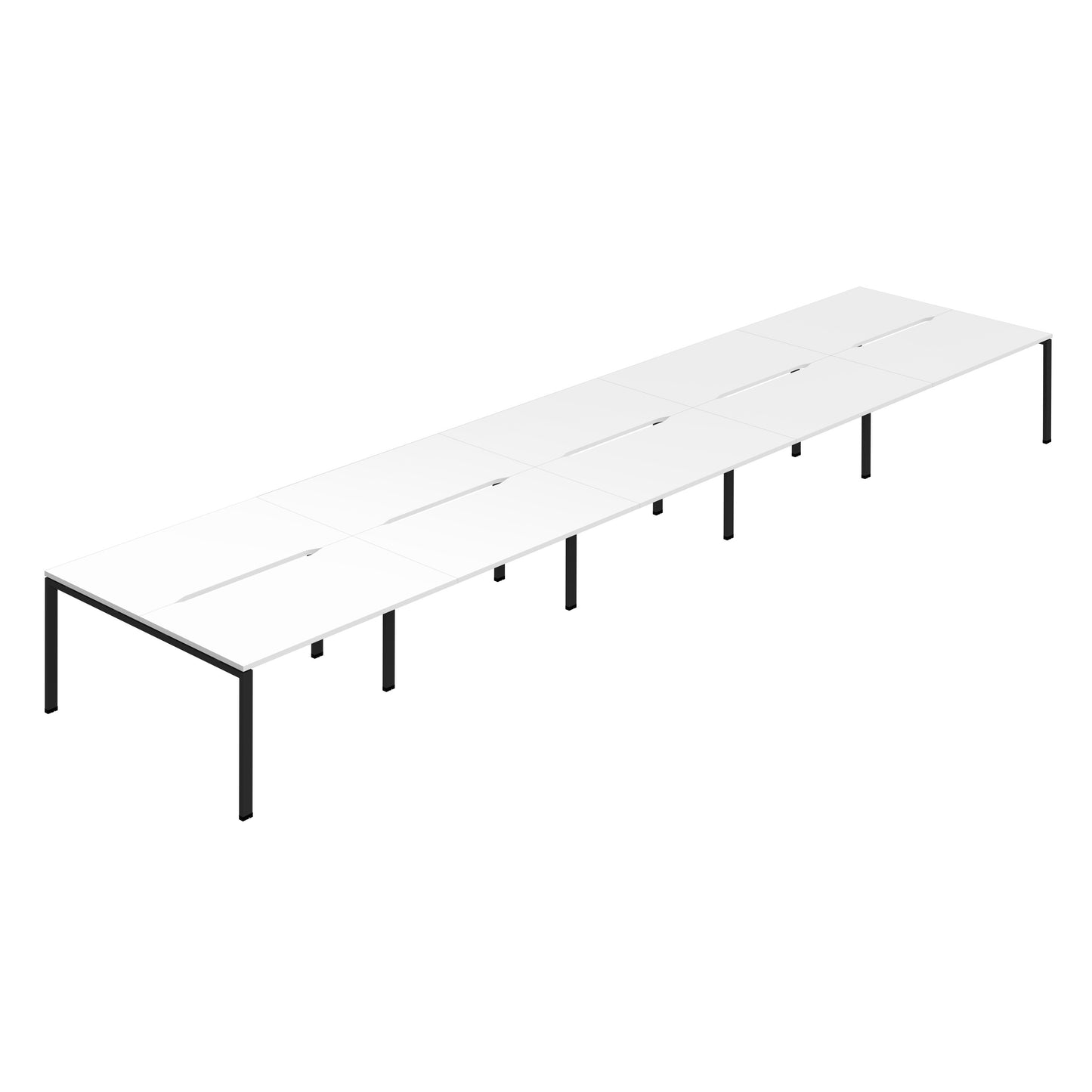 Synergy|10P Bench Desk|Cut Out|Goalpost|1600x800|White-Black