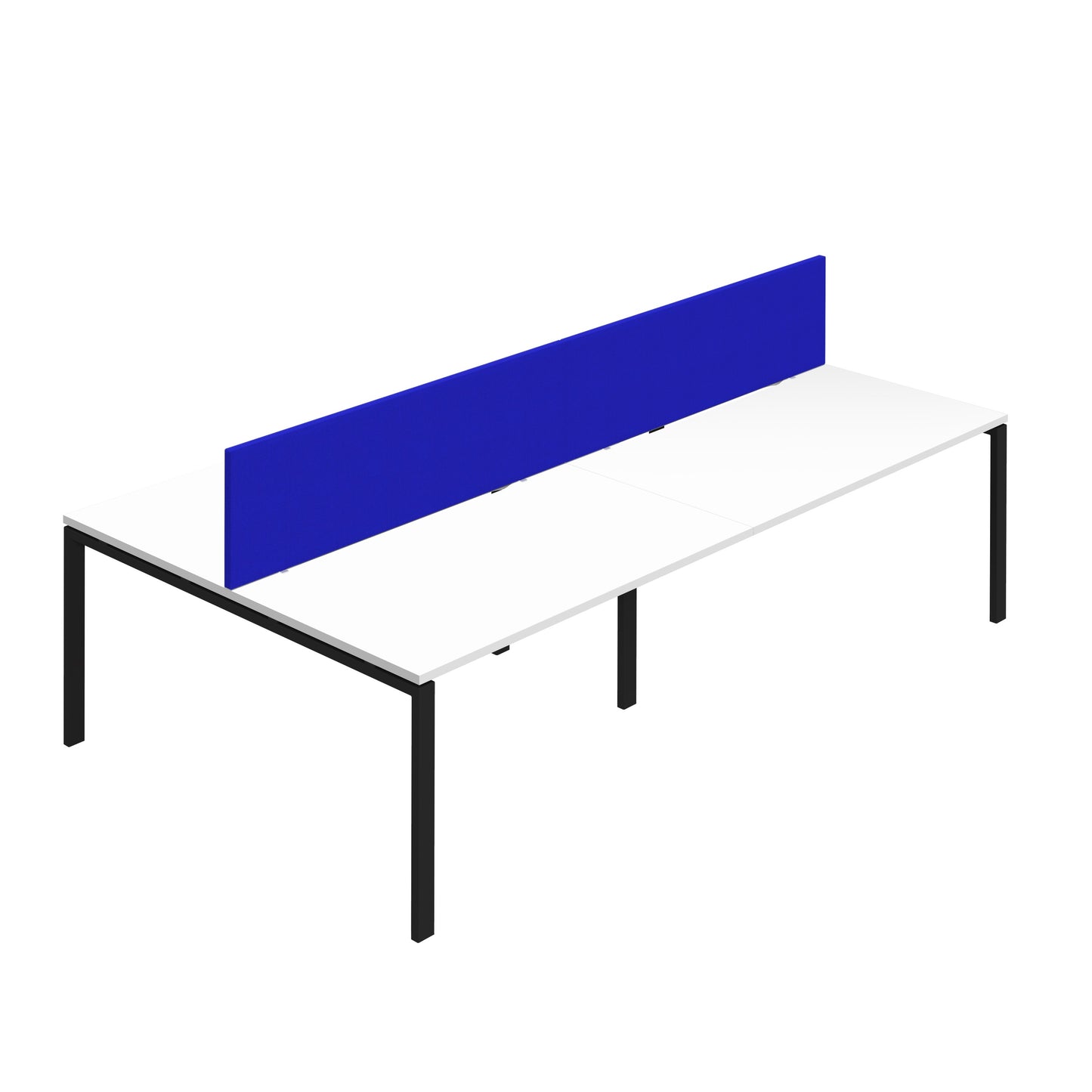 Synergy|4P Bench Desk|Cut Out|Goalpost|1600X800|White-Black|Royal Blue Screen