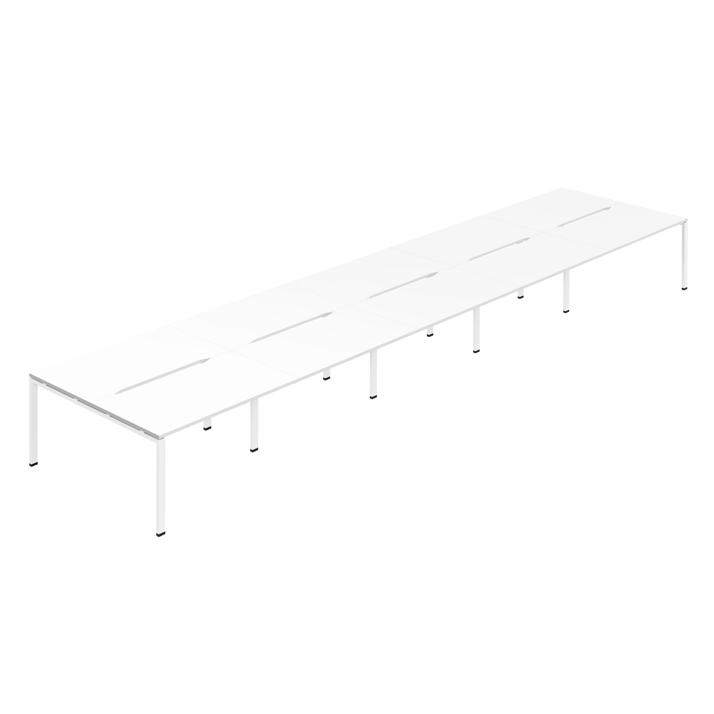 Synergy|10P Bench Desk|Cut Out|Goalpost|1600x800|White-White