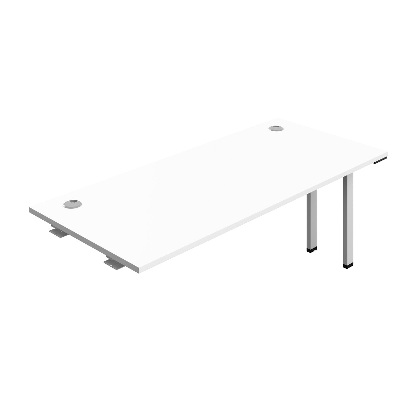 Synergy|1P Bench Extension|Cable Ports|1800X700|White-Silver