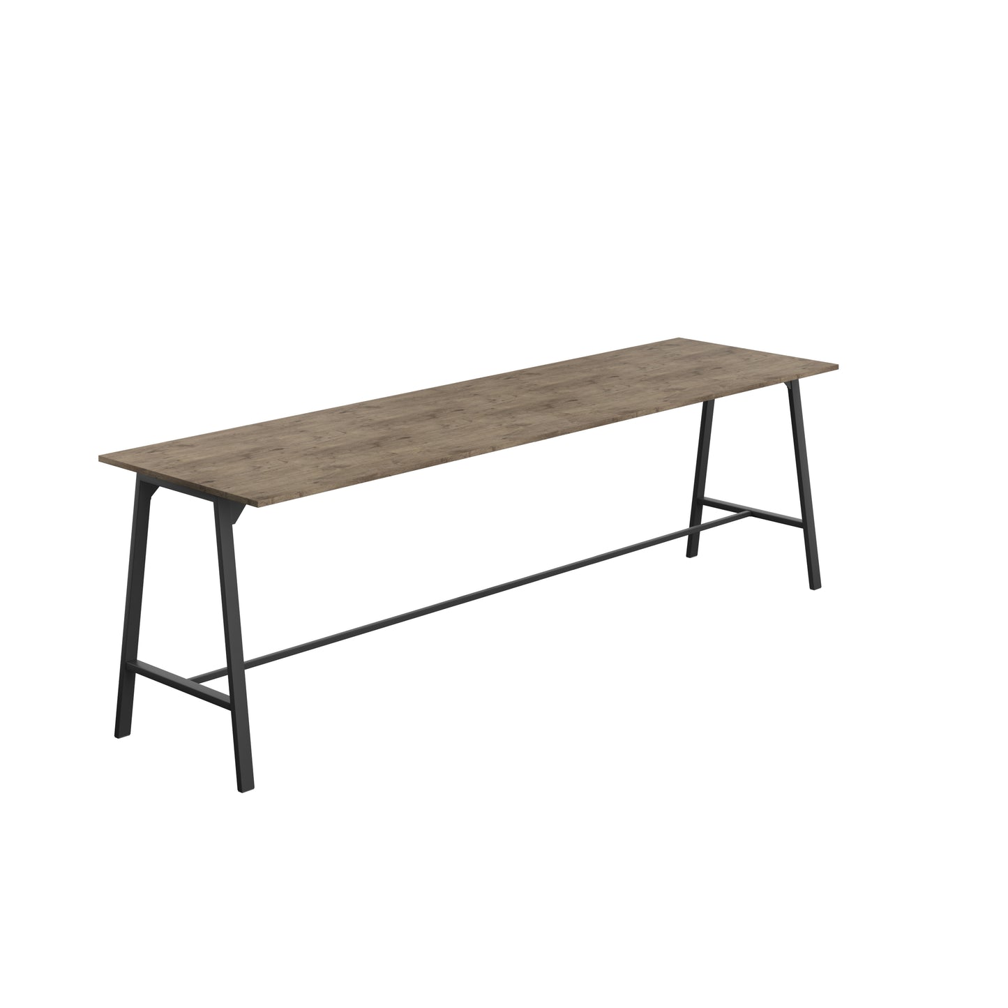 Titan High Maker Rectangular Table|1800x1000|Grey Nebraska Oak-Black
