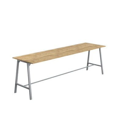 Titan High Maker Rectangular Table|1800x1000|Natural Nebraska Oak-Silver