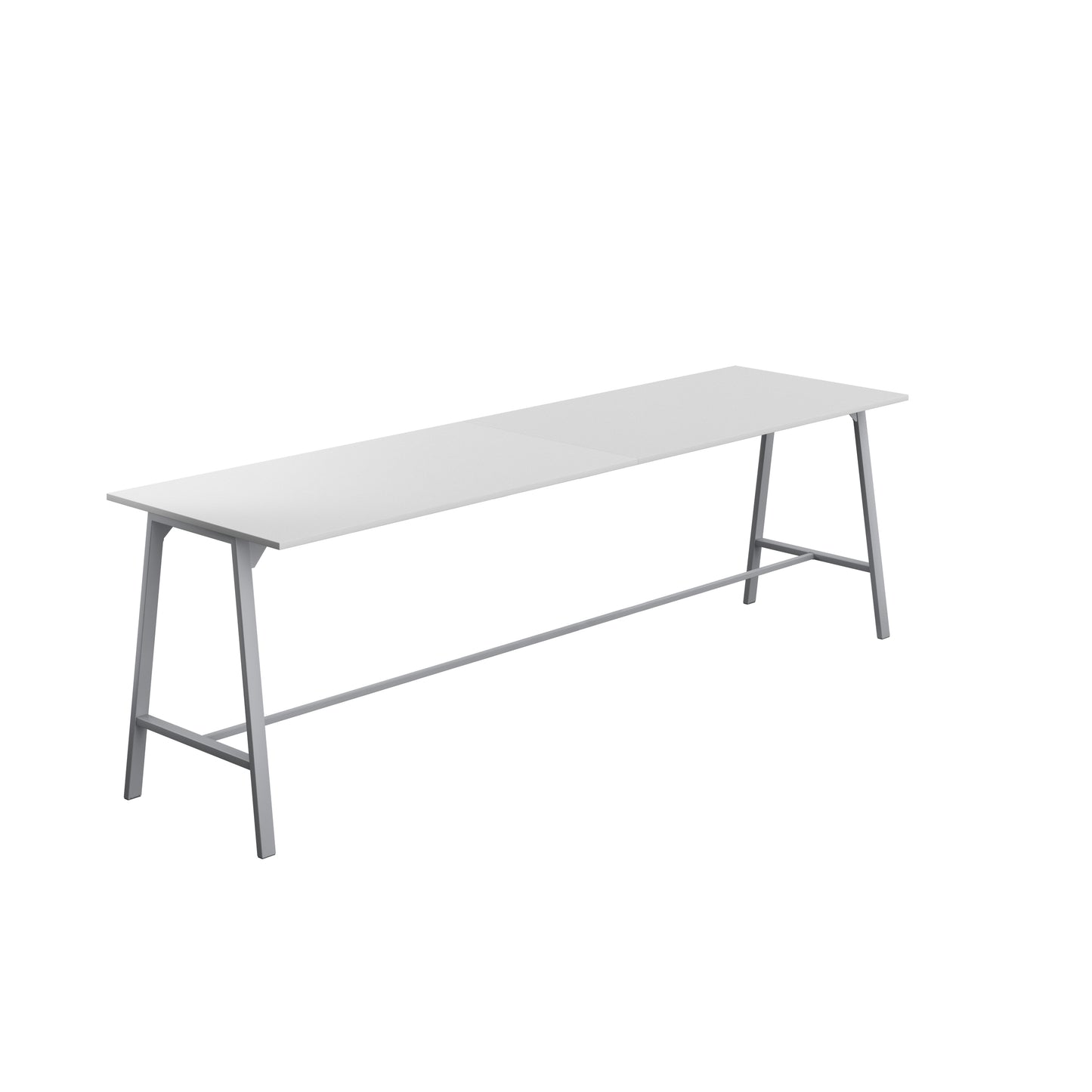 Titan High Maker Rectangular Table|1800x1000|White-Silver