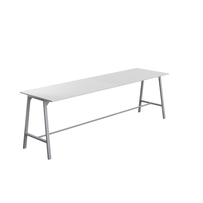 Titan High Maker Rectangular Table|1800x1000|White-Silver