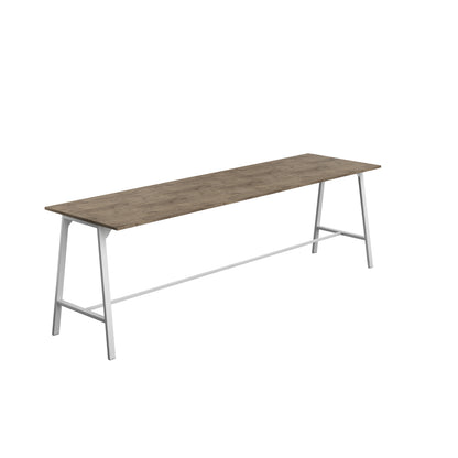 Titan High Maker Rectangular Table|1800x1000|Grey Nebraska Oak-White