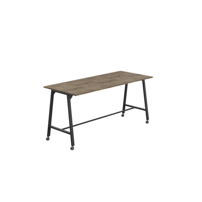Titan High Maker Rectangular Table|1200x1000|Grey Nebraska Oak-Black