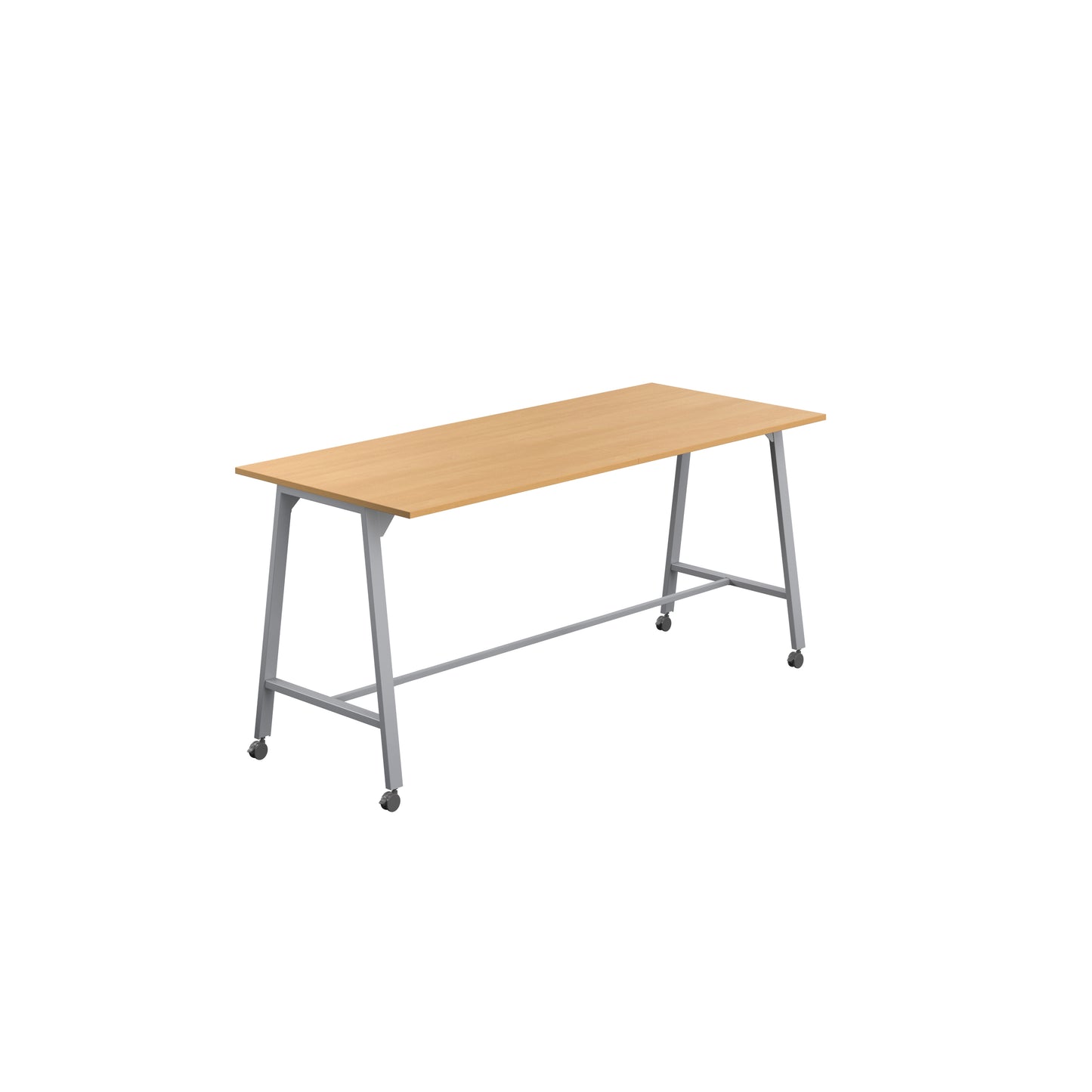 Titan High Maker Rectangular Table|1200x1000|Ellmau Beech-Silver