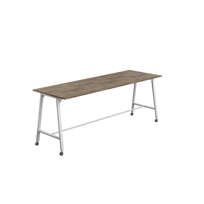Titan High Maker Rectangular Table|1500x1000|Grey Nebraska Oak-White