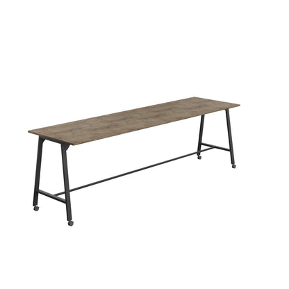 Titan High Maker Rectangular Table|1800x1000|Grey Nebraska Oak-Black