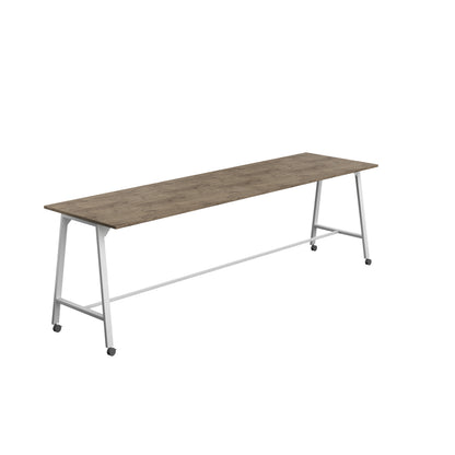 Titan High Maker Rectangular Table|1800x1000|Grey Nebraska Oak-White