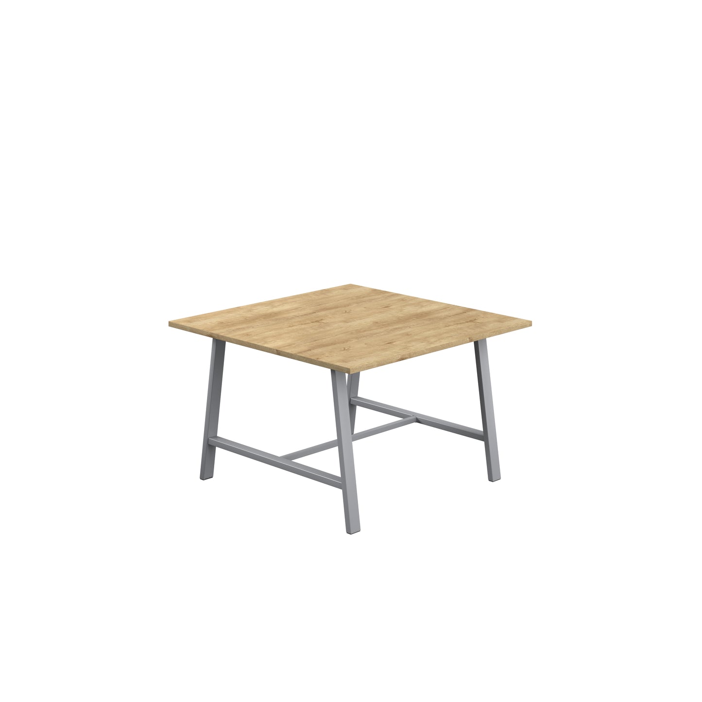Titan Low Maker|Rectangular Table|1200x1000|Natural Nebraska Oak|Silver
