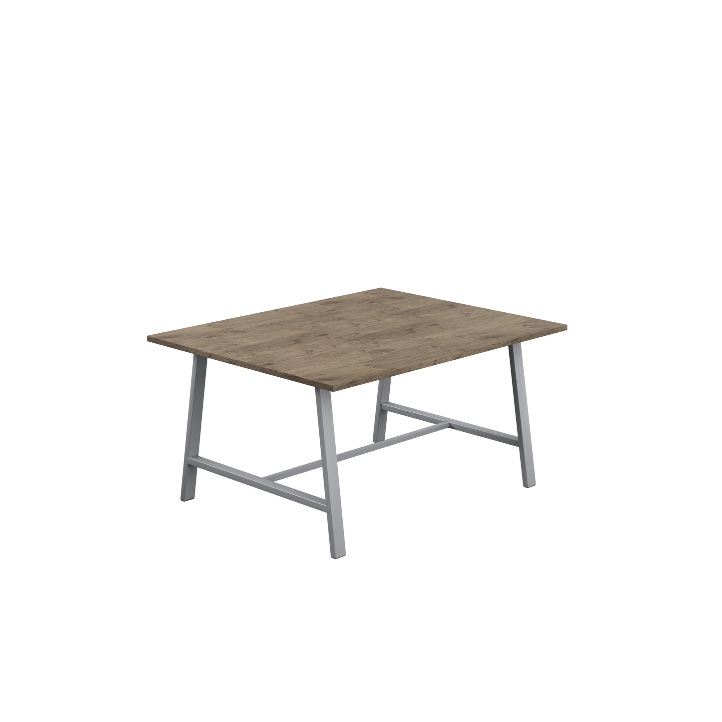 Titan Low Maker|Rectangular Table|1500x1000|Grey Nebraska Oak|Silver