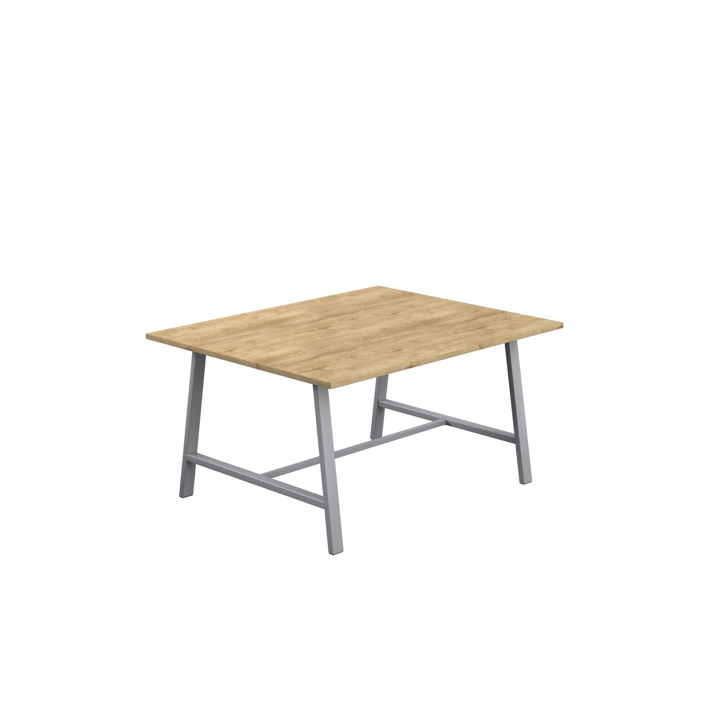 Titan Low Maker|Rectangular Table|1500x1000|Natural Nebraska Oak|Silver