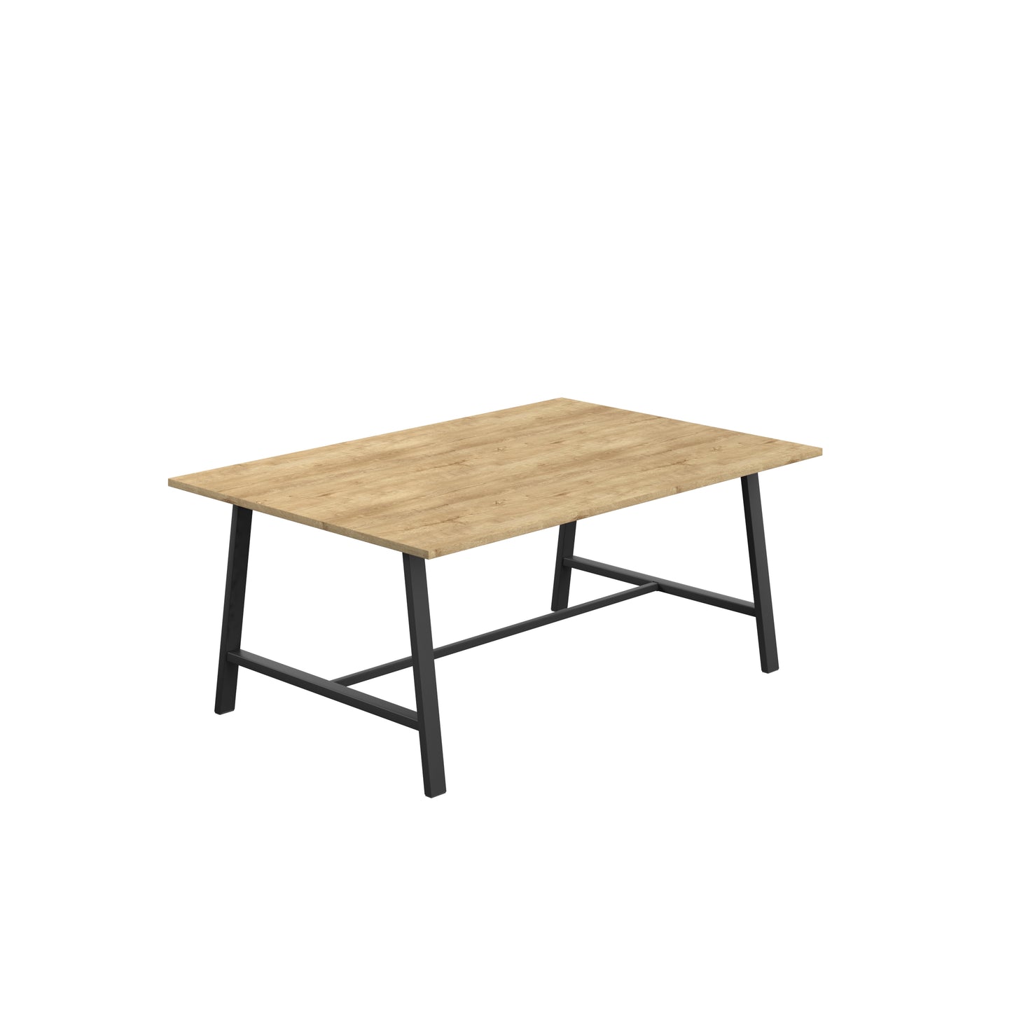 Titan Low Maker|Rectangular Table|1800x1000|Natural Nebraska Oak|Black