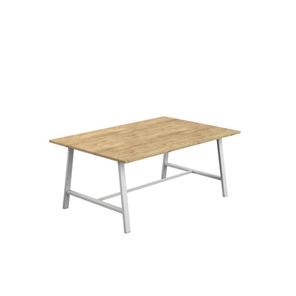 Titan Low Maker|Rectangular Table|1800x1000|Natural Nebraska Oak|White