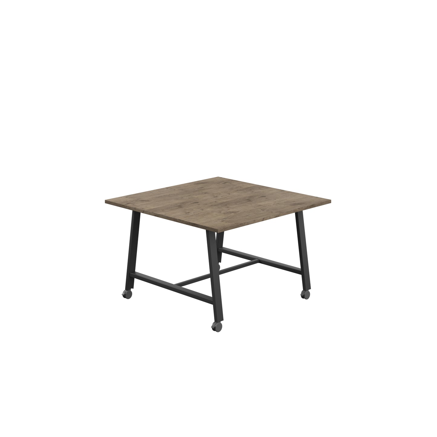Titan Low Maker|Mobile|Rectangular Table|1200x1000|Grey Nebraska Oak|Black