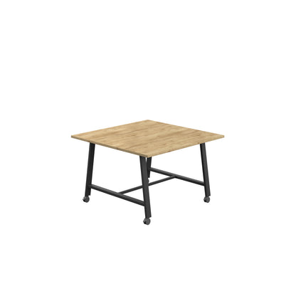 Titan Low Maker|Mobile|Rectangular Table|1200x1000|Natural Nebraska Oak|Black