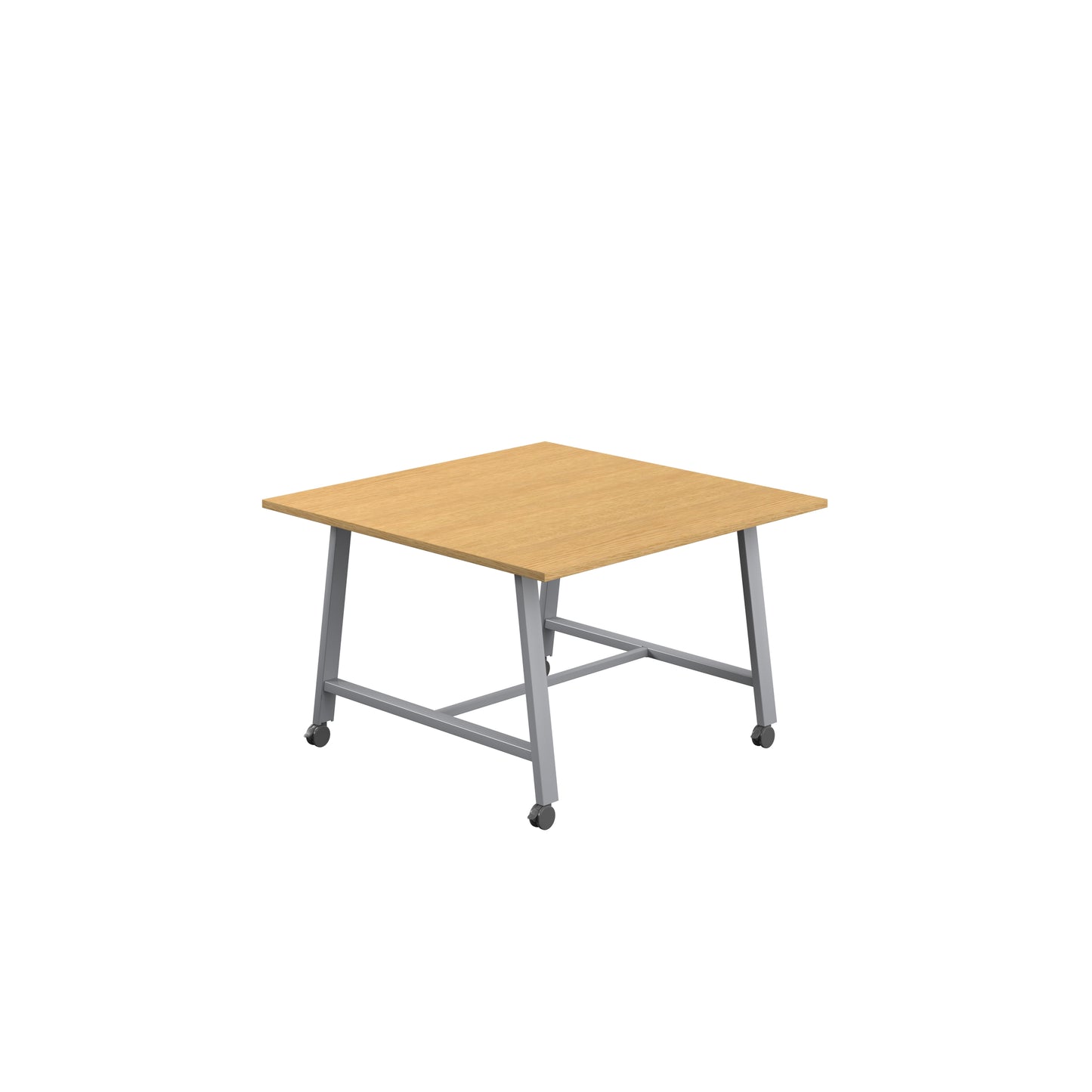 Titan Low Maker|Mobile|Rectangular Table|1200x1000|Sorano Oak|Silver