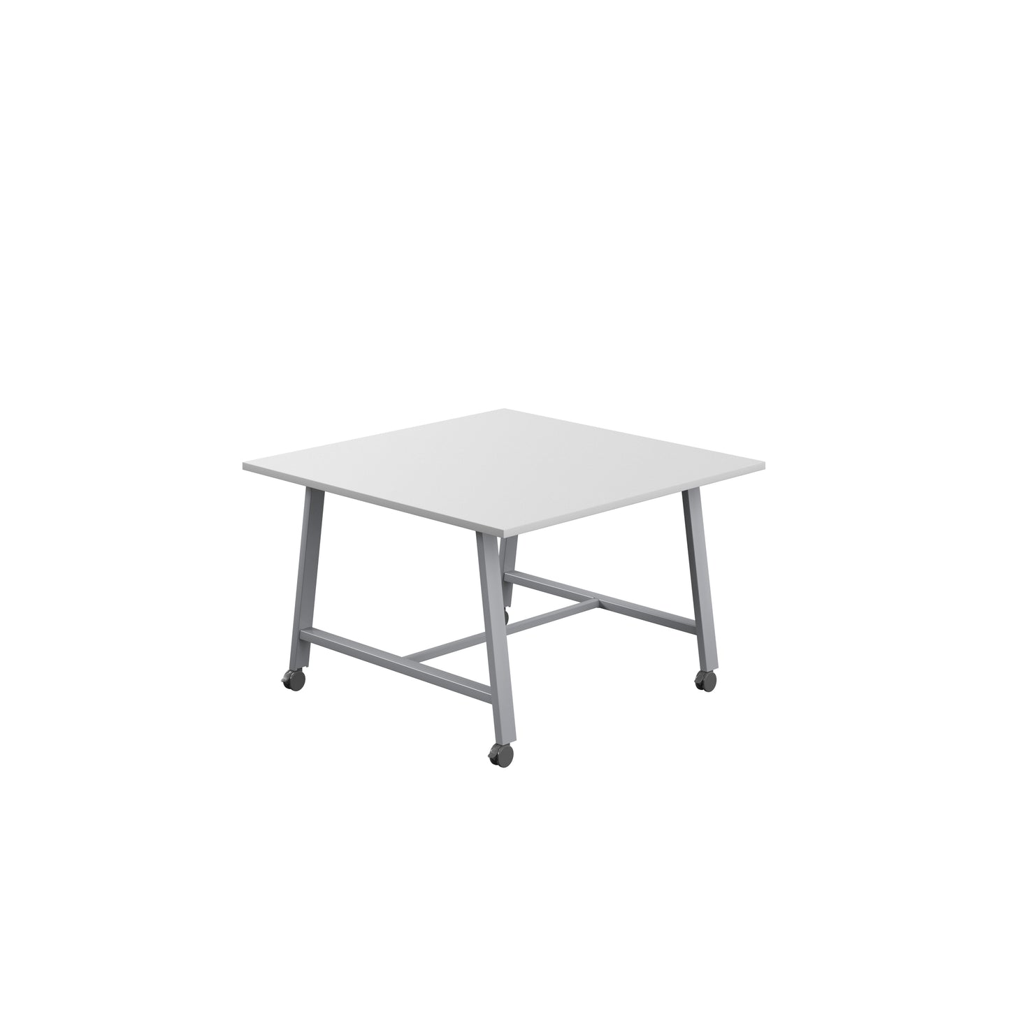 Titan Low Maker|Mobile|Rectangular Table|1200x1000|White|Silver