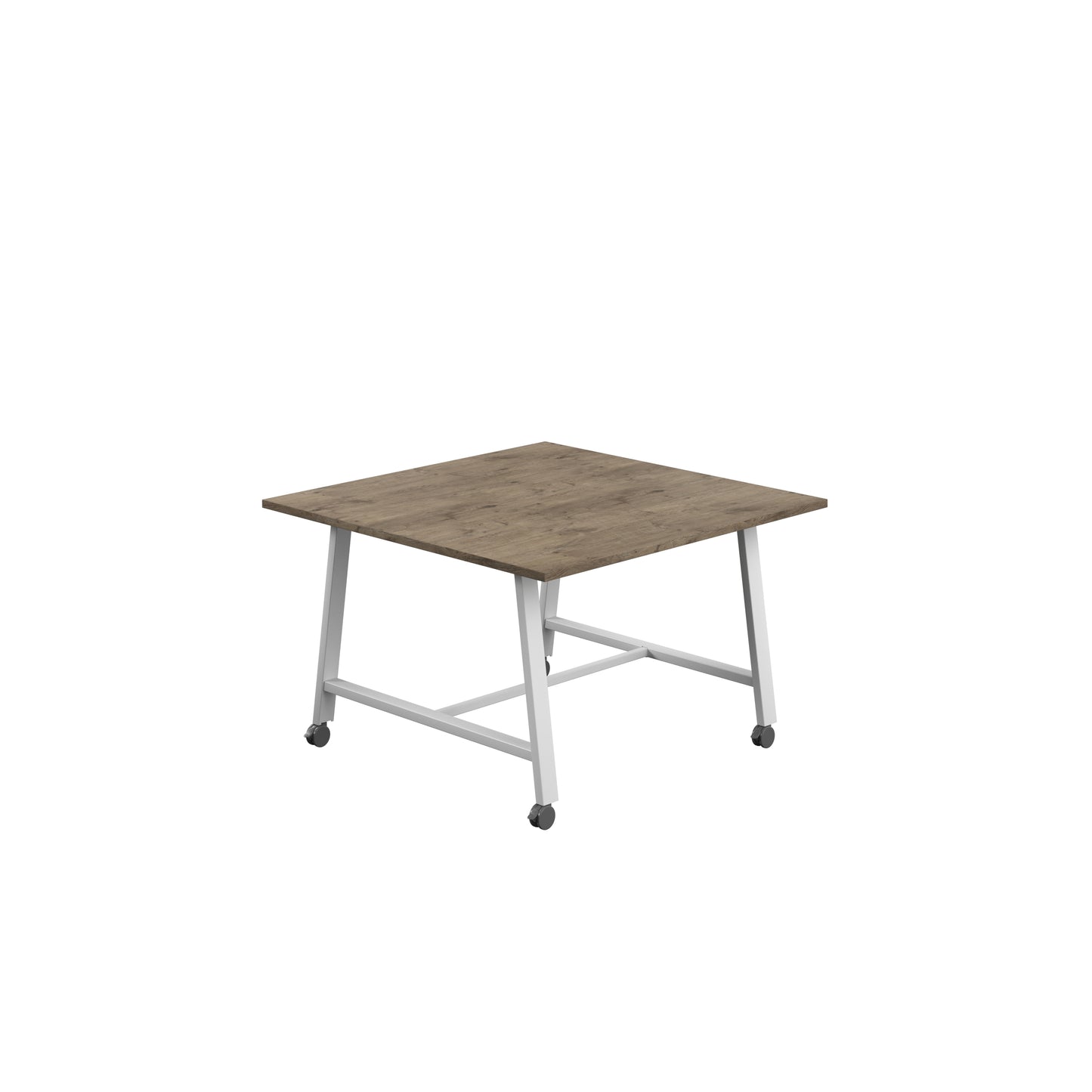 Titan Low Maker|Mobile|Rectangular Table|1200x1000|Grey Nebraska Oak|White