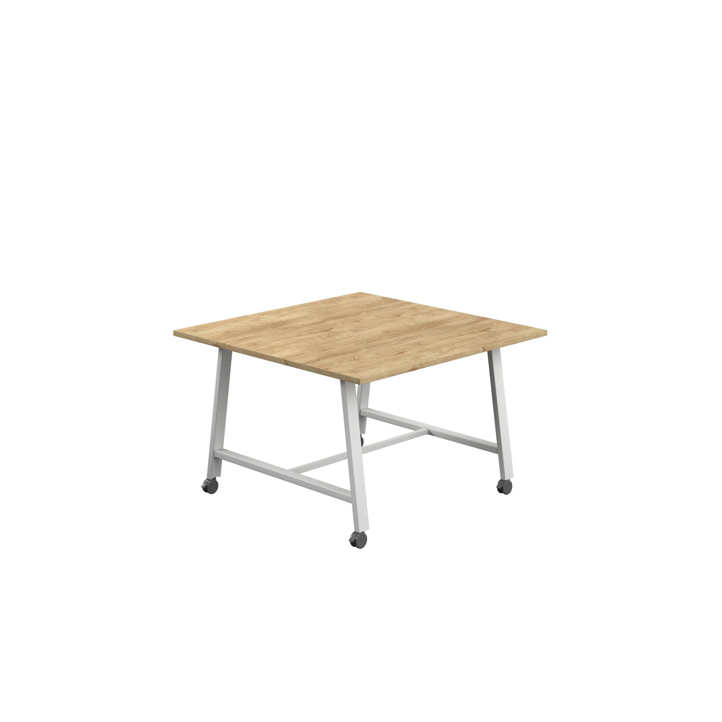Titan Low Maker|Mobile|Rectangular Table|1200x1000|Natural Nebraska Oak|White