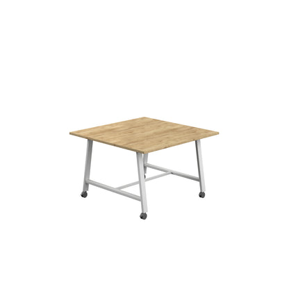 Titan Low Maker|Mobile|Rectangular Table|1200x1000|Natural Nebraska Oak|White