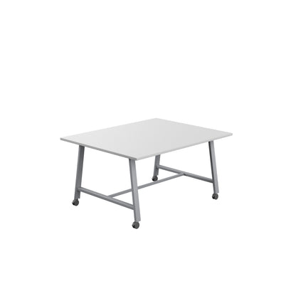 Titan Low Maker|Mobile|Rectangular Table|1500x1000|White|Silver