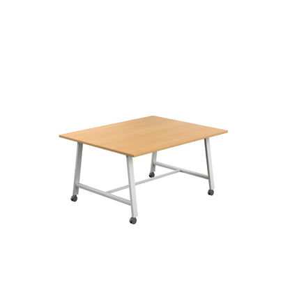 Titan Low Maker|Mobile|Rectangular Table|1500x1000|Ellmau Beech|White