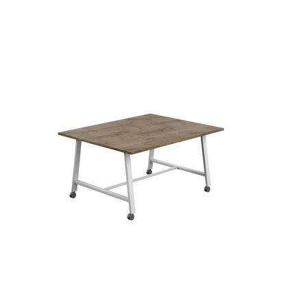 Titan Low Maker|Mobile|Rectangular Table|1500x1000|Grey Nebraska Oak|White