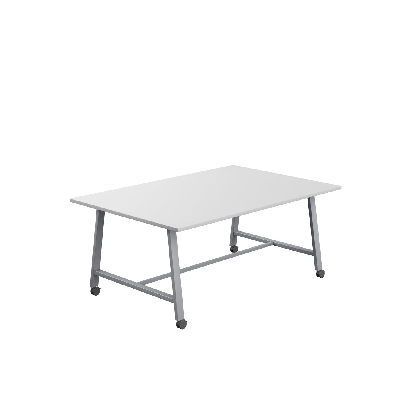 Titan Low Maker|Mobile|Rectangular Table|1800x1000|White|Silver