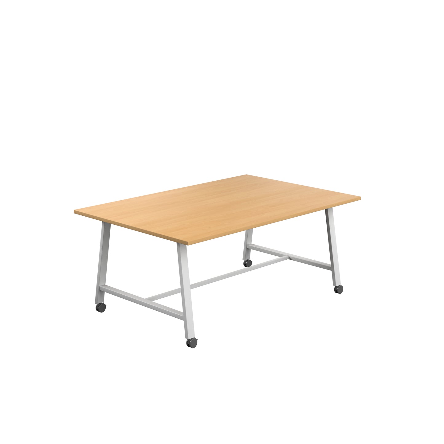 Titan Low Maker|Mobile|Rectangular Table|1800x1000|Ellmau Beech|White